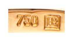 18 kt. Geelgouden Luth Bijoux ring bezet met ca. 0.33 ct. toermalijn.