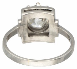 Vintage Pt 850 platina solitair ring bezet met ca. 1.40 ct. diamant.