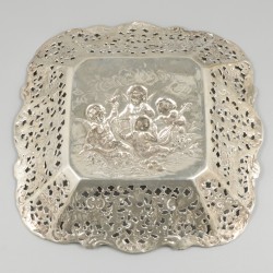 Koekjesschaal zilver.
