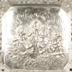Koekjesschaal zilver.