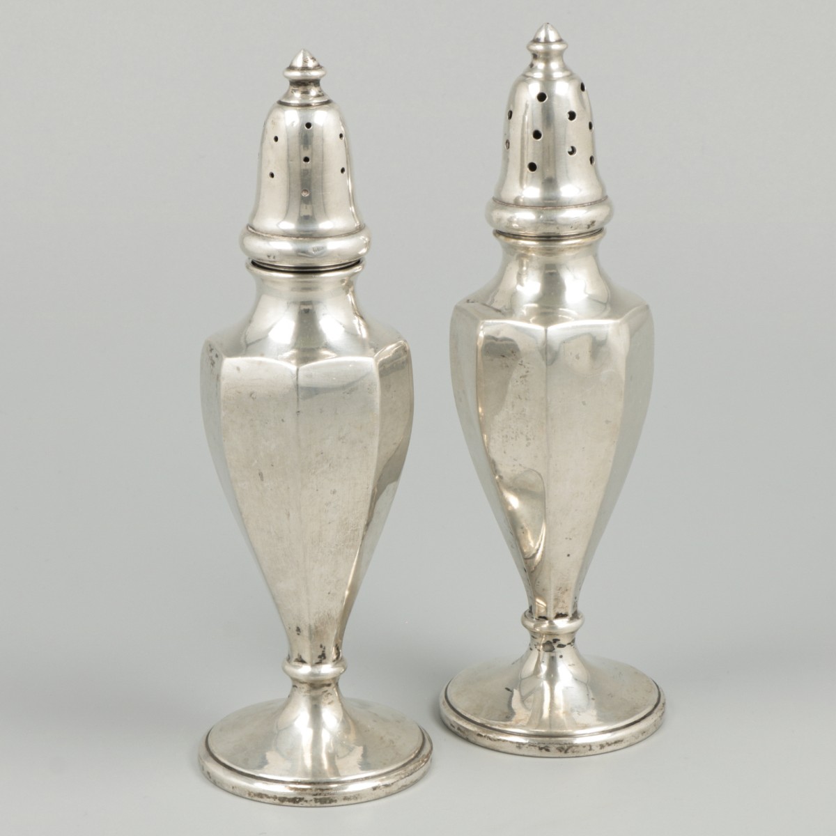 Peper- en zoutstel zilver.