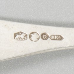 12-delige set koffielepels zilver.