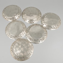 6-delige set onderzetters zilver.