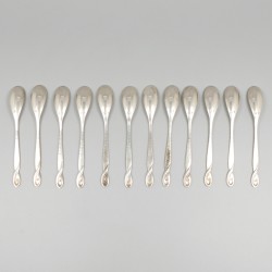 12-delige set theelepels zilver.