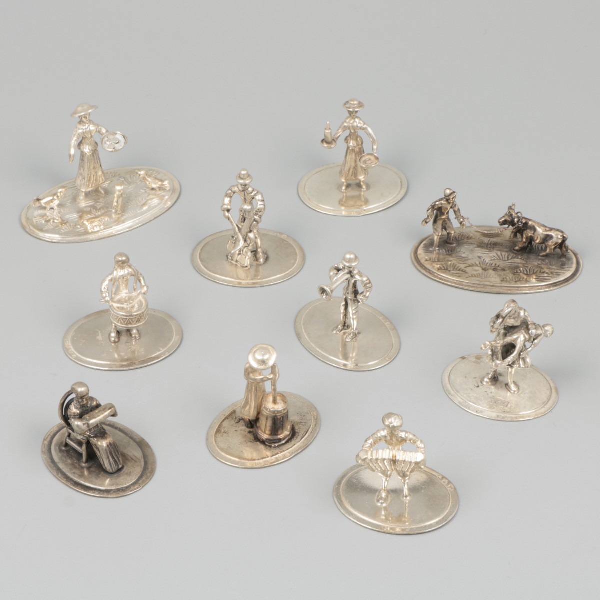 10-delig lot miniaturen zilver.