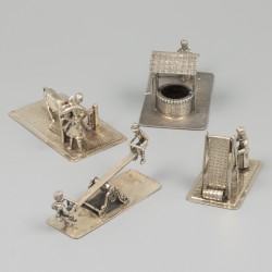 4-delig lot miniaturen zilver.