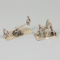 4-delig lot miniaturen zilver.