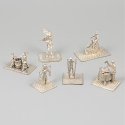 6-delig lot miniaturen zilver.