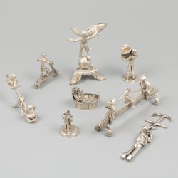 8-delig lot miniaturen zilver.