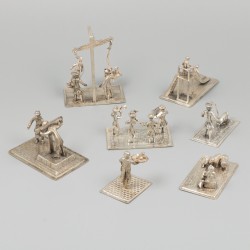 7-delig lot miniaturen zilver.