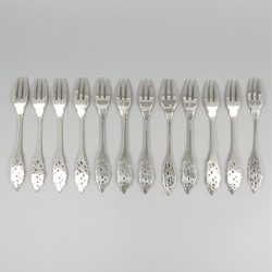 12-delige set taartvorkjes zilver.