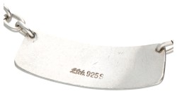 Sterling zilveren Noors design collier met blauwe emaille door Albert Scharning.