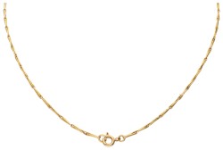 Vintage 18 kt. geelgouden collier gedecoreerd met rozen.