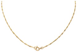 Vintage 18 kt. geelgouden collier gedecoreerd met rozen.