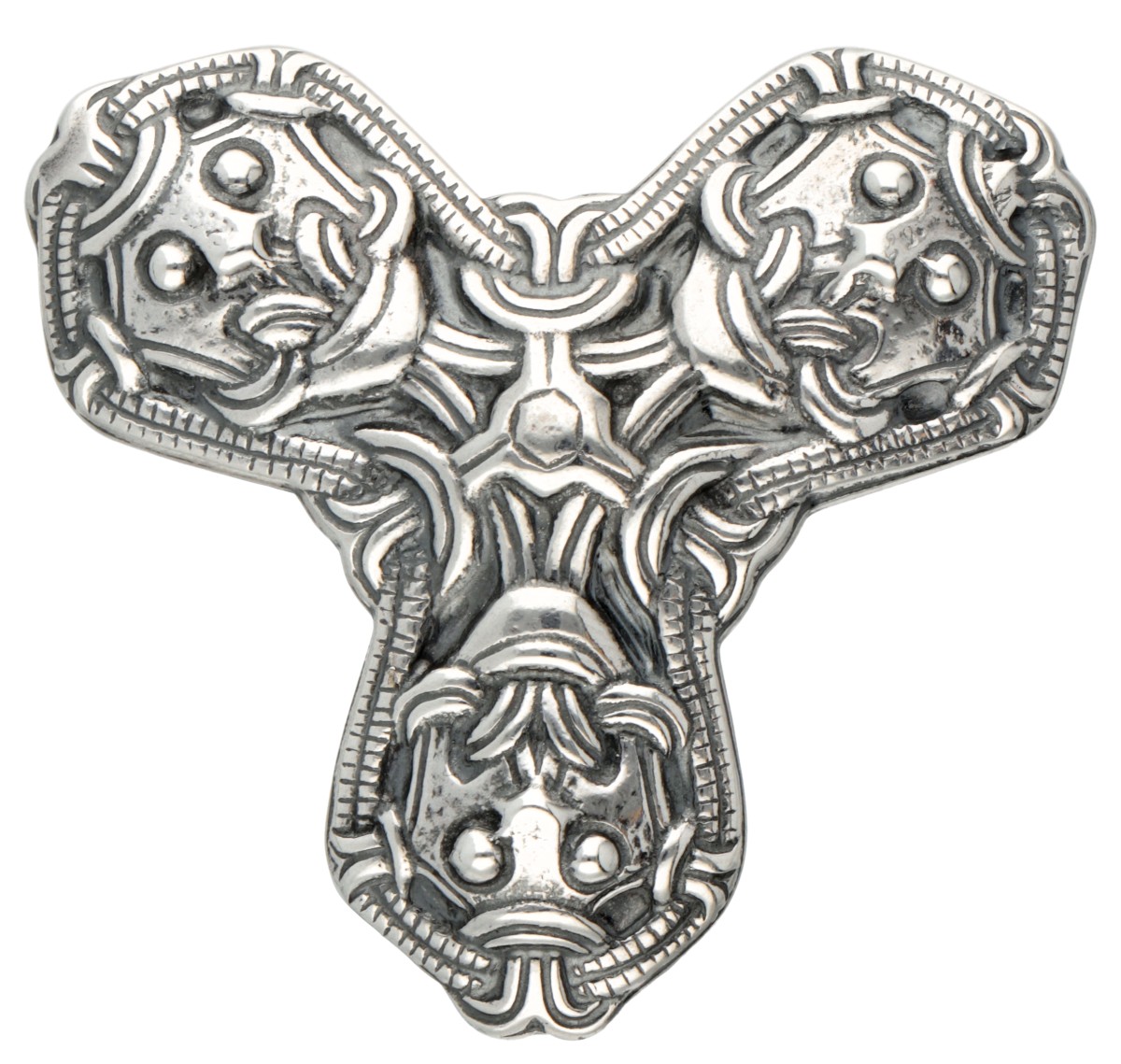 Sterling zilveren Viking broche door Noorse designer David Andersen.