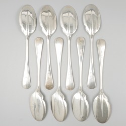 8-delige set ijslepels zilver.