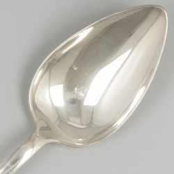6-delige set dinerlepels Haags lofje zilver.