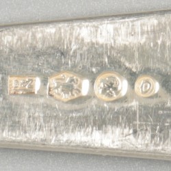 6-delige set lepels Haags lofje zilver.