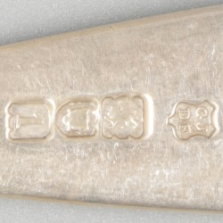 6-delige set ontbijtvorken zilver.