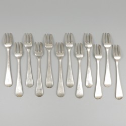 12-delige set gebaksvorkjes zilver.