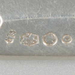 8-delige set messen "Haags Lofje" zilver.