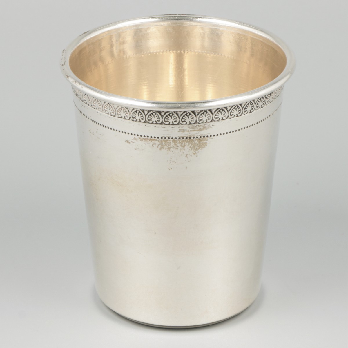 Drinkbeker zilver.