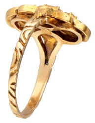 Vintage 14 kt. geelgouden ring bezet met ca. 0.14 ct. diamant.