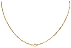 Vintage 14 kt. geelgouden collier bezet met bloedkoraal.