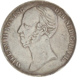 2½ gulden. Willem II. 1845 met streep. Zeer Fraai.