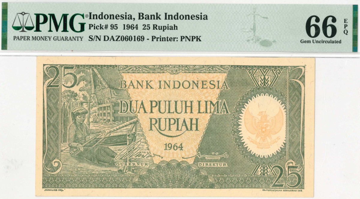 Indonesia. 25 rupiah. Banknote. Type 1964. - UNC.