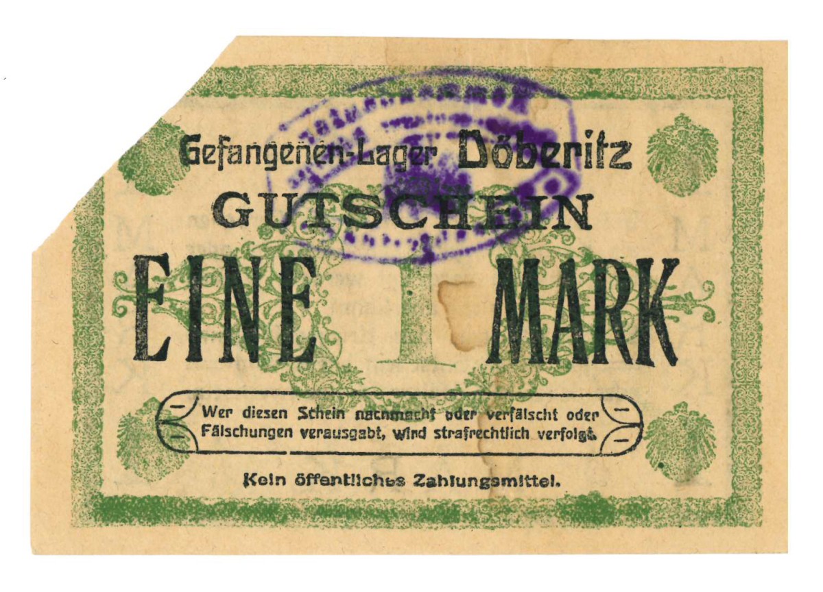 Germany. 1 mark. Banknote. Type ND. Type Döberitz. - Very fine.