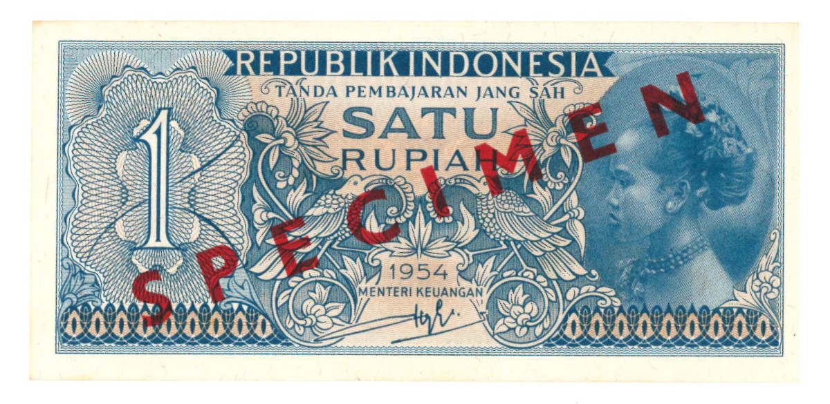 Indonesia. 1 rupiah. Banknote. Type 1954. - UNC.