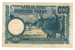 Belgium-Congo. 100 francs. Banknote. Type 1952. - Very fine.