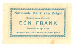 Belgium. 1 franc. Banknote. Type 1914. - Very fine.