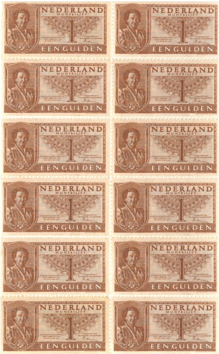 Nederland. 10 wopu-wonderpunten. Waardebonnen. Type 1949. Type Juliana. - UNC.