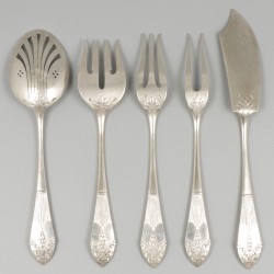 5-delige hors d'oeuvres set zilver.