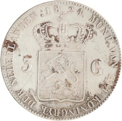 3 gulden. Willem I. 1824 U. Zeer Fraai +.