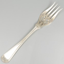 2-delige vis serveer set zilver.