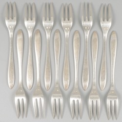 12-delige set gebaksvorkjes zilver.