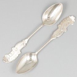 12-delige set koffielepels zilver.