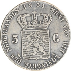 3 gulden. Willem I. 1831/24. Fraai / Zeer Fraai.