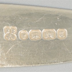 6-delige set dessertlepels (Exeter 1855) zilver.