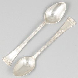 12-delige set mokkalepeltjes zilver.
