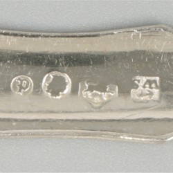 12-delige set koffie- / theelepels (Amsterdam 1874) zilver.