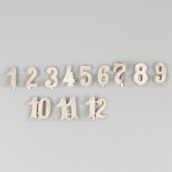 12-delige set glasnummers zilver.