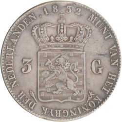 3 gulden. Willem I. 1832/24. Zeer Fraai +.