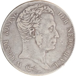 3 gulden. Willem I. 1822 zonder volledige naam van Michaut. Zeer Fraai -.