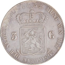 3 gulden. Willem I. 1832/24. Zeer Fraai / Prachtig.