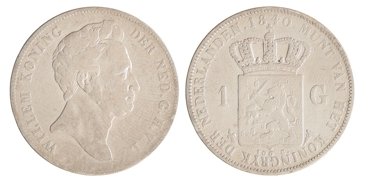1 gulden. Willem I. 1840. Fraai.
