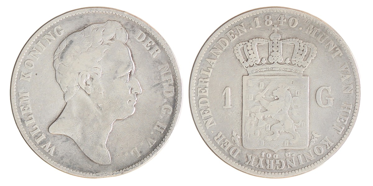 1 gulden. Willem I. 1840. Fraai.